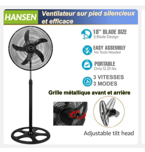 Ventilateur sur pied silencieux