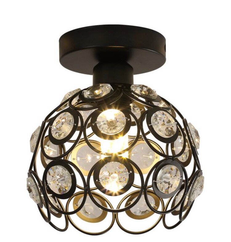 Plafonnier en cristal E27 LED au design moderne et créatif,