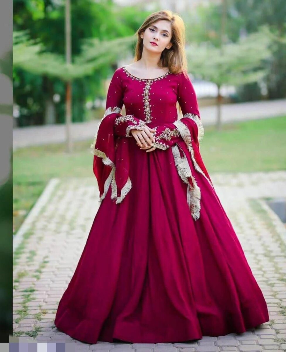 3 pcs women's Stitched embroidery maxi dress