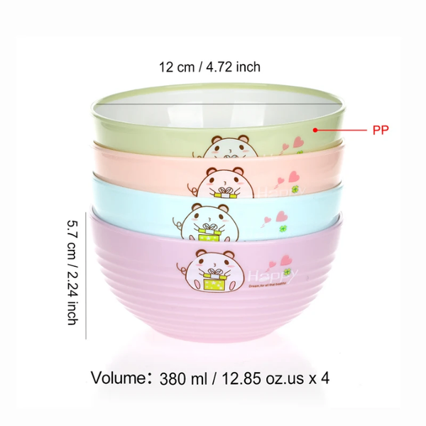 Lot de 4 bols colorés