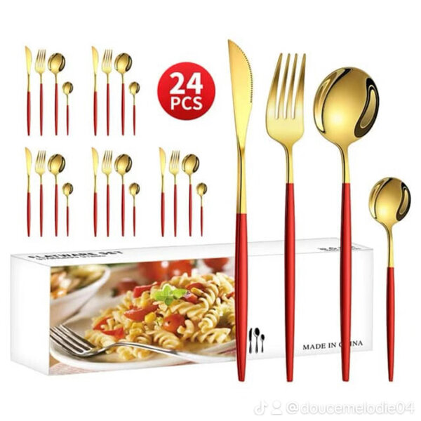 couverts portugais24 pcs dorés