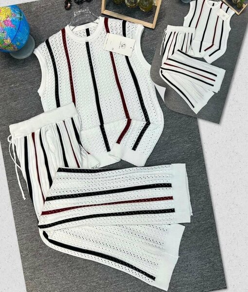 Ensemble décontracté rayé femme