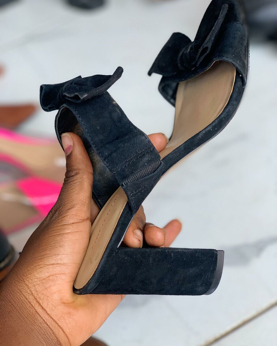 Women's Black Heeled Sandals