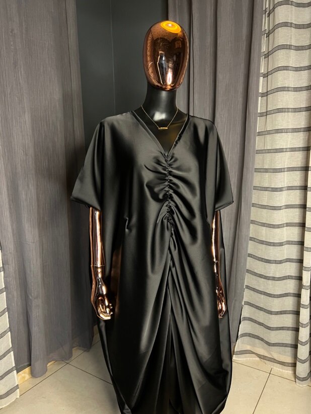 Belle- Ruched Silk Boubou