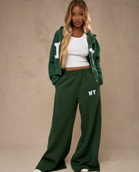 Ensemble jogging vert NY pour femme