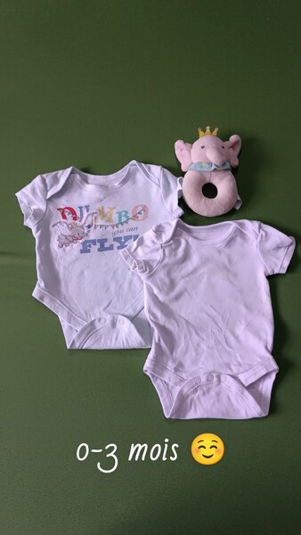 Lot de Bodies Bébé 0-3 Mois