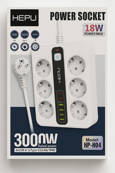 Multiprise HEPU 3000W USB