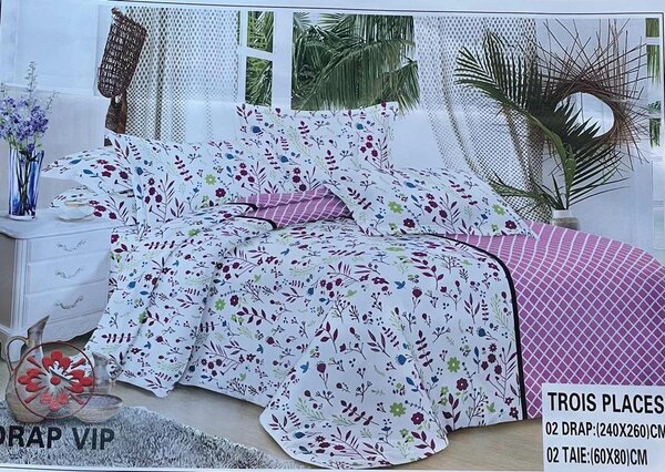 Parure de Lit Florale 240x260 cm