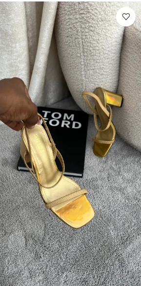 Emerie Sling Back Block Heel – Gold