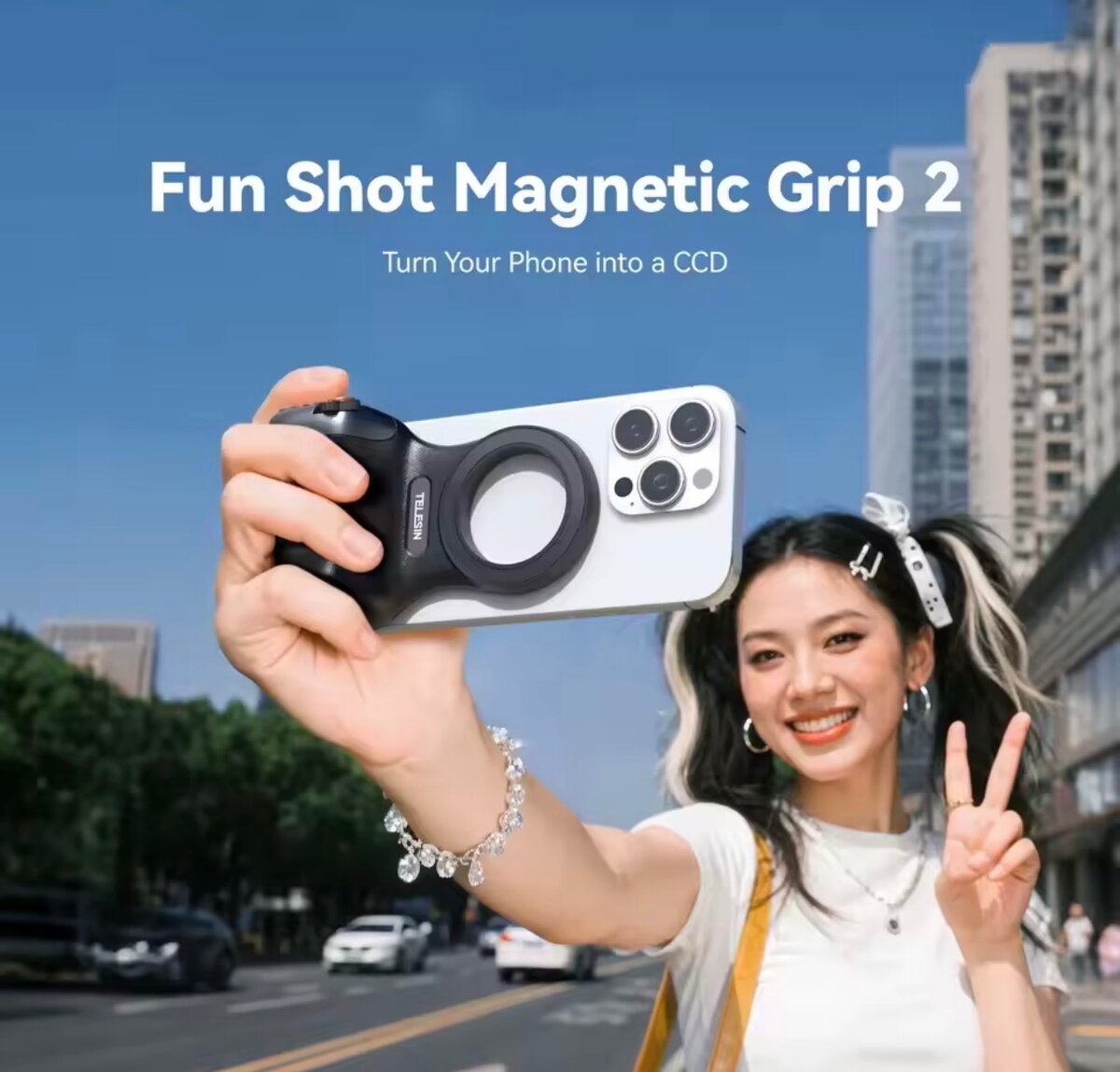 Poignée Magnétique Telesin Noir