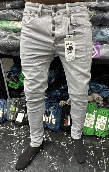 Jeans gris confort homme
