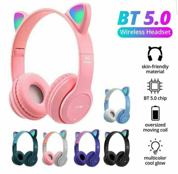 Casque Enfant p47m - Casque Bluetooth Oreilles Chat