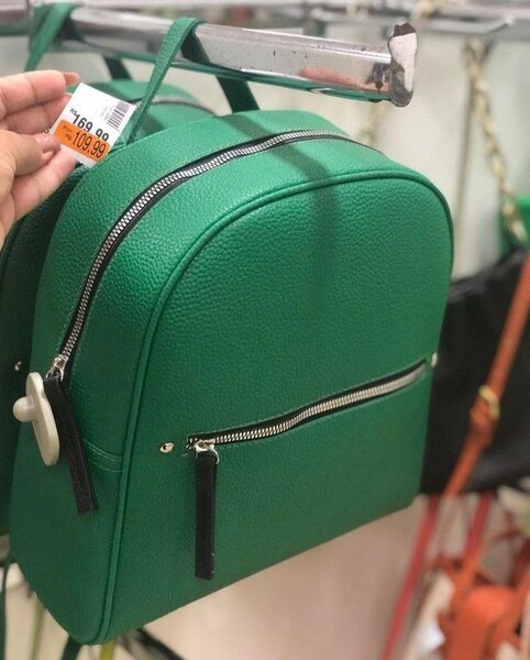Sac à dos en cuir vert pour femme