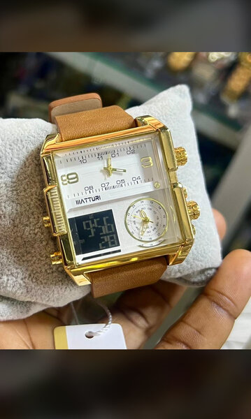 Montre multifonction en cuir