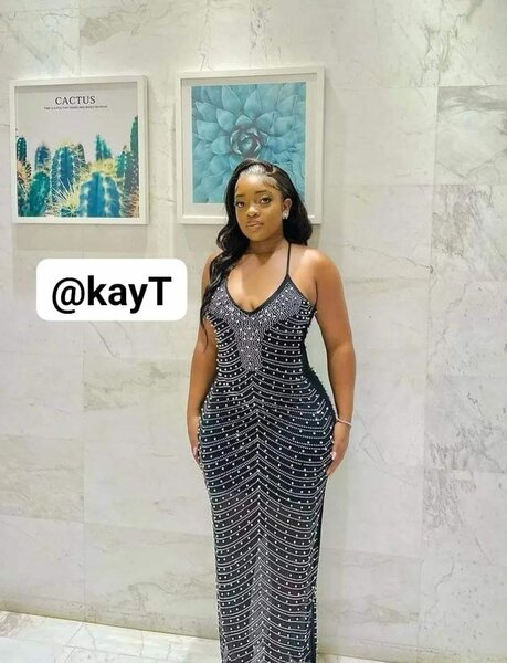 Long shiny black dress