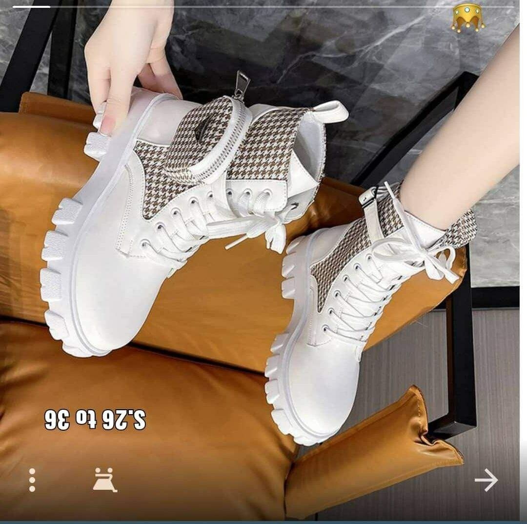 Bottines tendance à carreaux