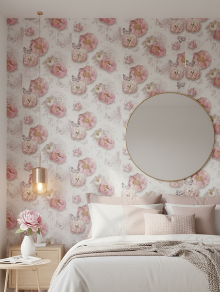 Papier peint floral romantique