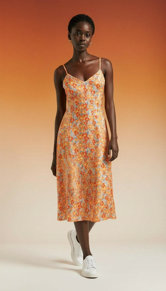 Robe d'été fleuri orange shein