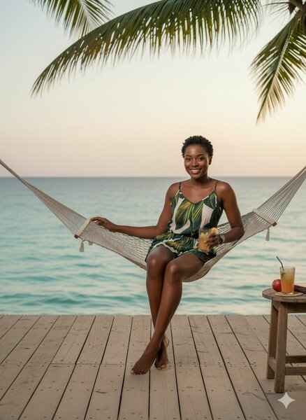 Combinaison à motif tropical femme