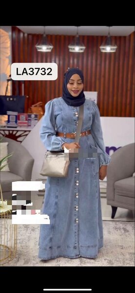 Robe longue en jean chic