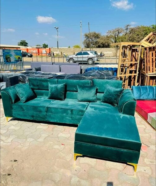 Beautiful and comfortable corner sofa green