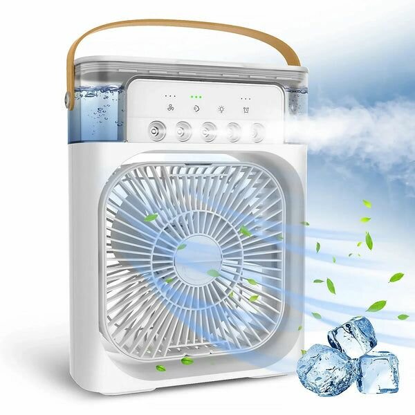 Portable Air Cooler with USB Electric Fan, LED Night Light &
