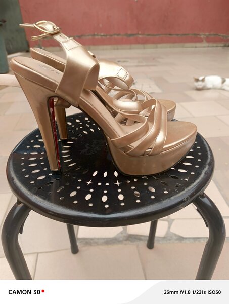 Sandales à talons dorées