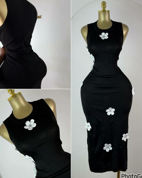 Robe en soie noire ou orange