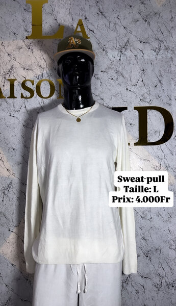 Sweat-shirt blanc pour homme