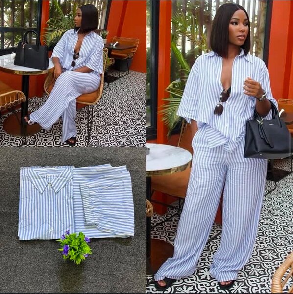 Ensemble rayé décontracté