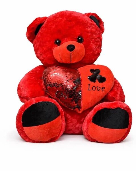Nounours Rouge Cœur Paillettes