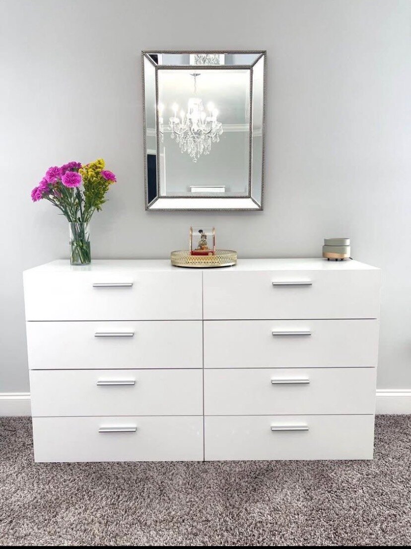 Commode moderne blanche 6 tiroirs