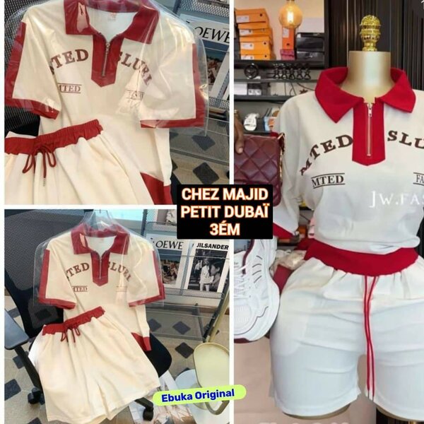 Tenue décontractée rouge-blanc