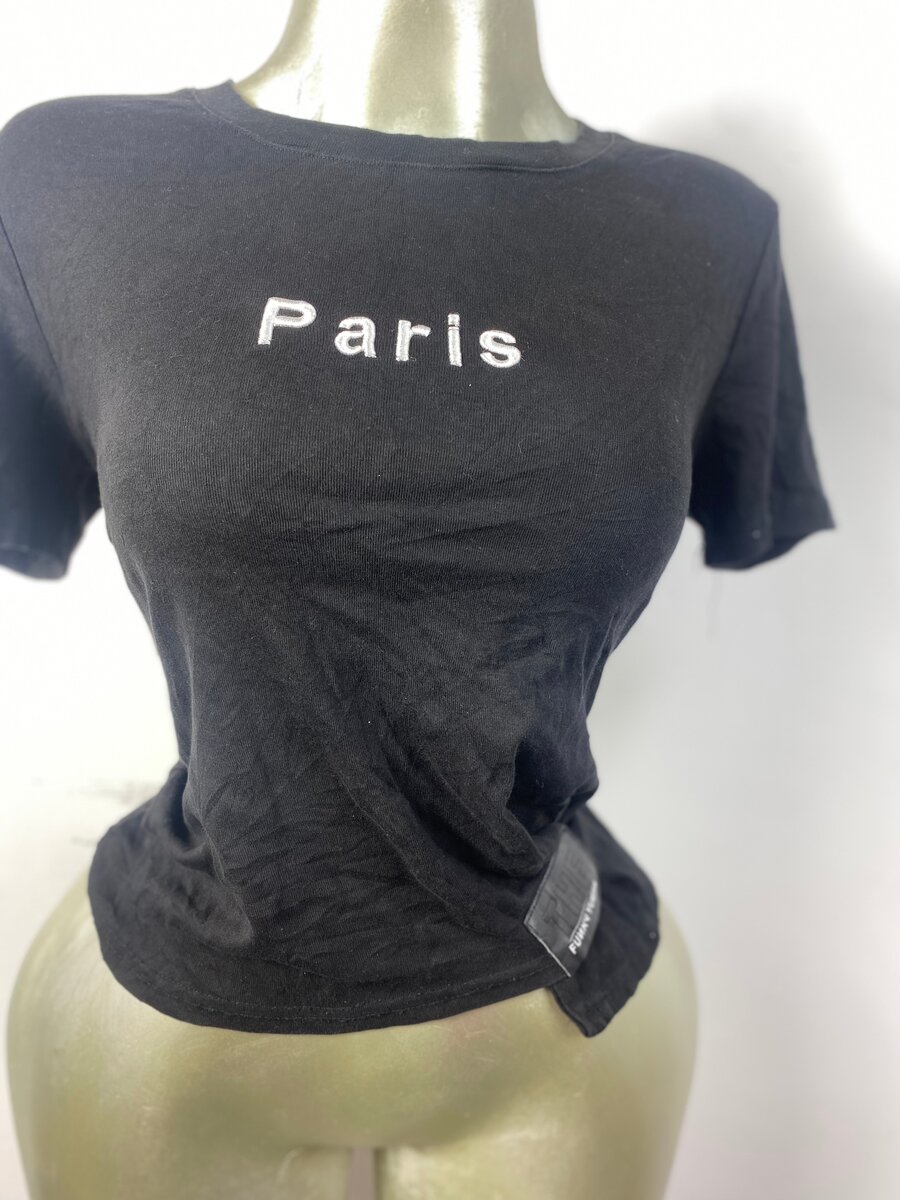 T-shirt noir "Paris" femme