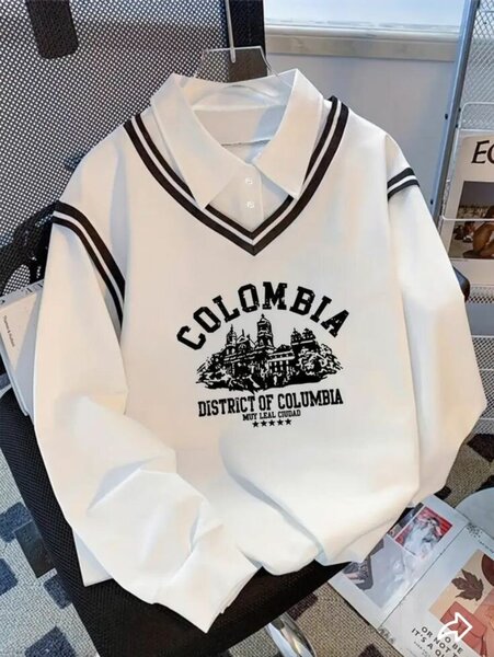 Sweatshirt à col V stylé