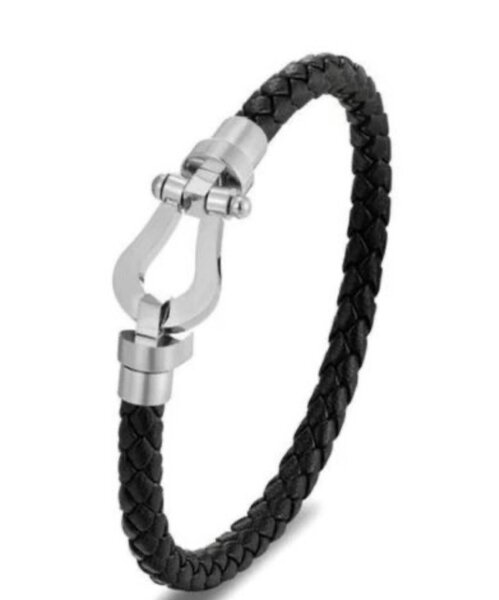 Bracelet en cuir tressé homme