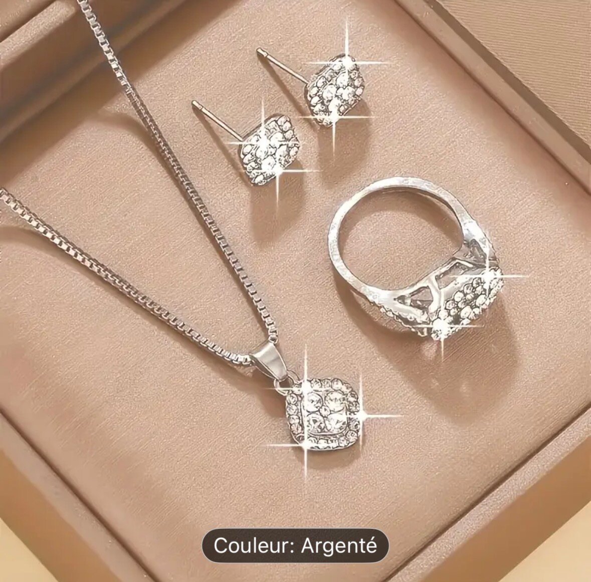 Parure Bijoux Argentée Élégante