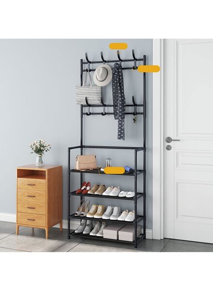 4-LAYER ENTRANCE SHOE RACK STURDY HALL TREE STORAGE BENCH SH