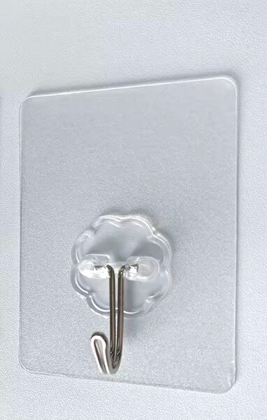 Crochet adhésif transparent