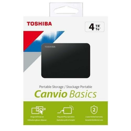 Toshiba Disque Dur Externe 4To (4000 Giga ) - USB 3.0 - Noir