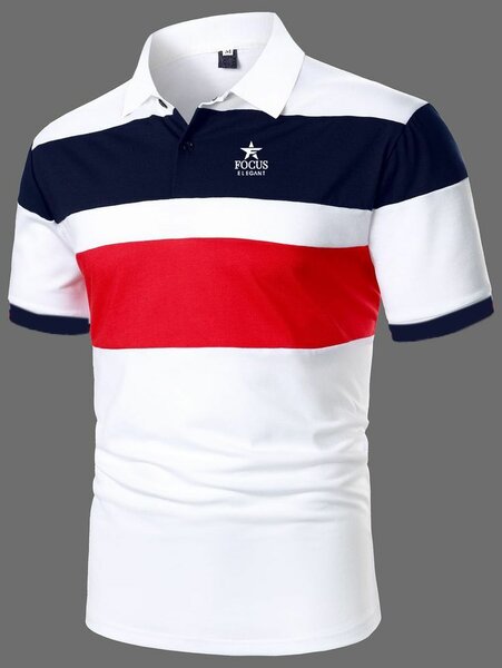 Polo tricolore homme élégant