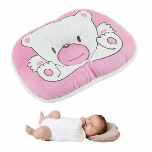 Oreiller à  Tête Plate/ Coussin/ Ours Pour Nouveau Né / Bébé / Enfant - Rose