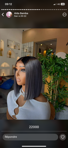 Perruque Bob sdd noir cris