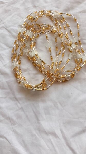 Gold crystal beads with butterfly light