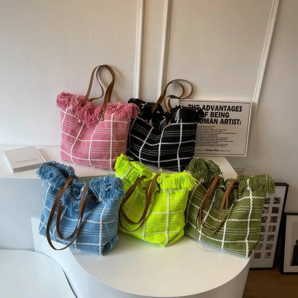 Sac cabas tissé chic