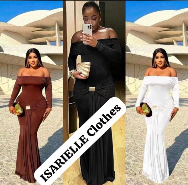 Robe Longue Élégante Épaules Dénudées