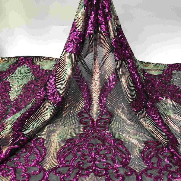 Dubai tulle sequin fabric