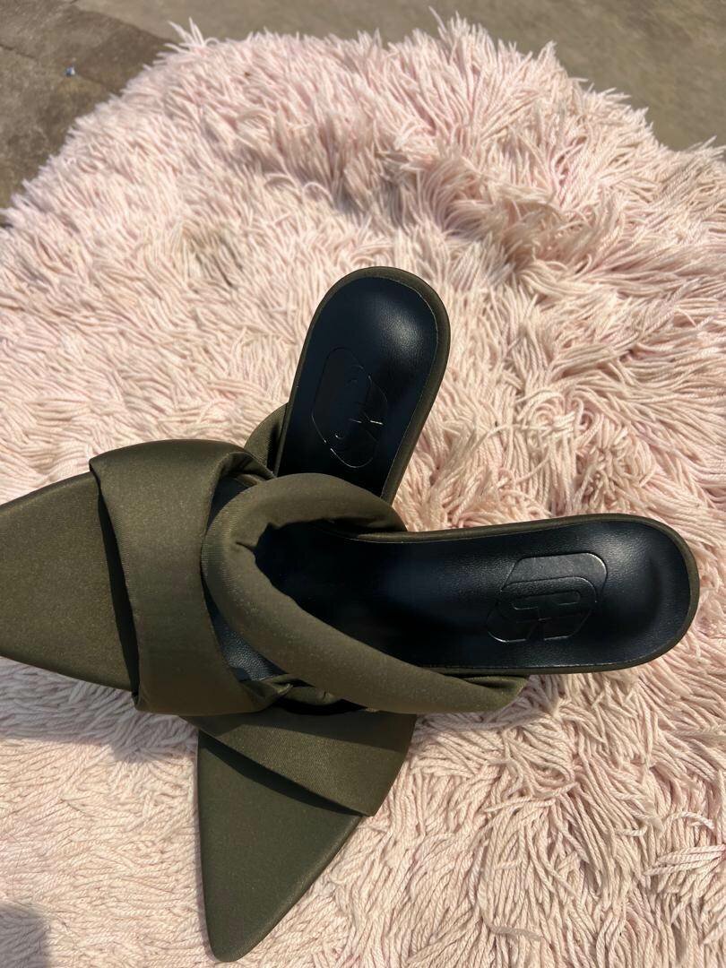 Sandals heel navy green