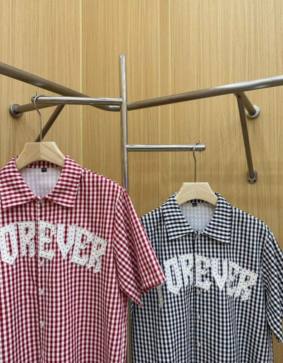 Mens Gingham Shirt FOREVER