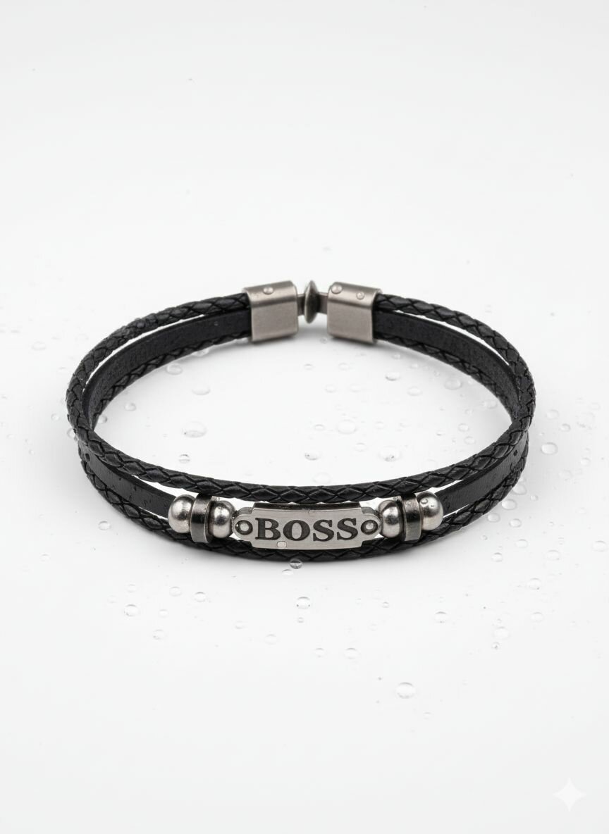 Bracelet en cuir style BOSS